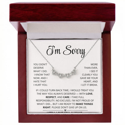 Apology Gift For Her - Magnetic Hearts Necklace Gift Set