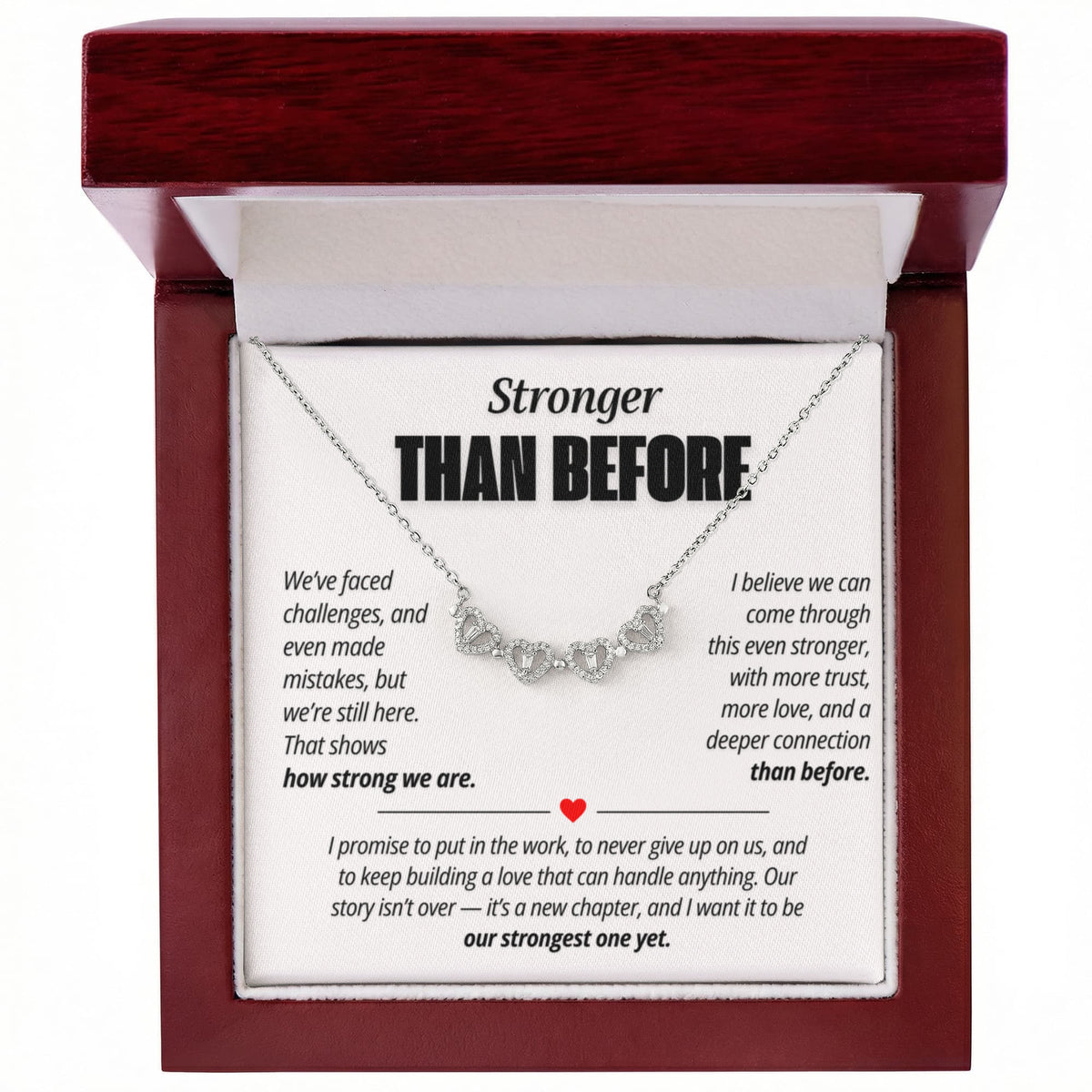Stronger Than Before Necklace for Her – Magnetic Hearts Reconciliation Gift