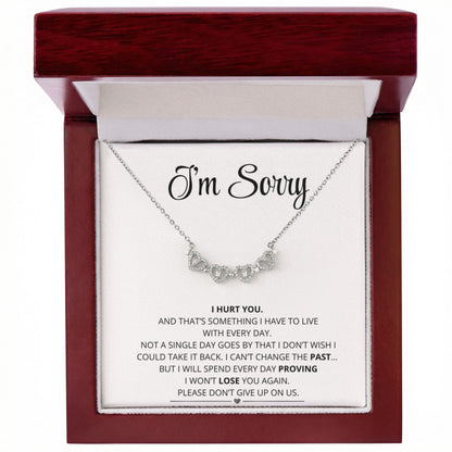 Apology Gift For Her - I Still Love You, Always - Magnetic Hearts Necklace
