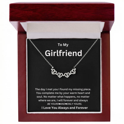 To My Girlfriend - Magnetic Hearts Necklace Gift Set