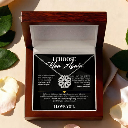 I Choose You Again Necklace for Her – Magnetic Hearts Apology Gift
