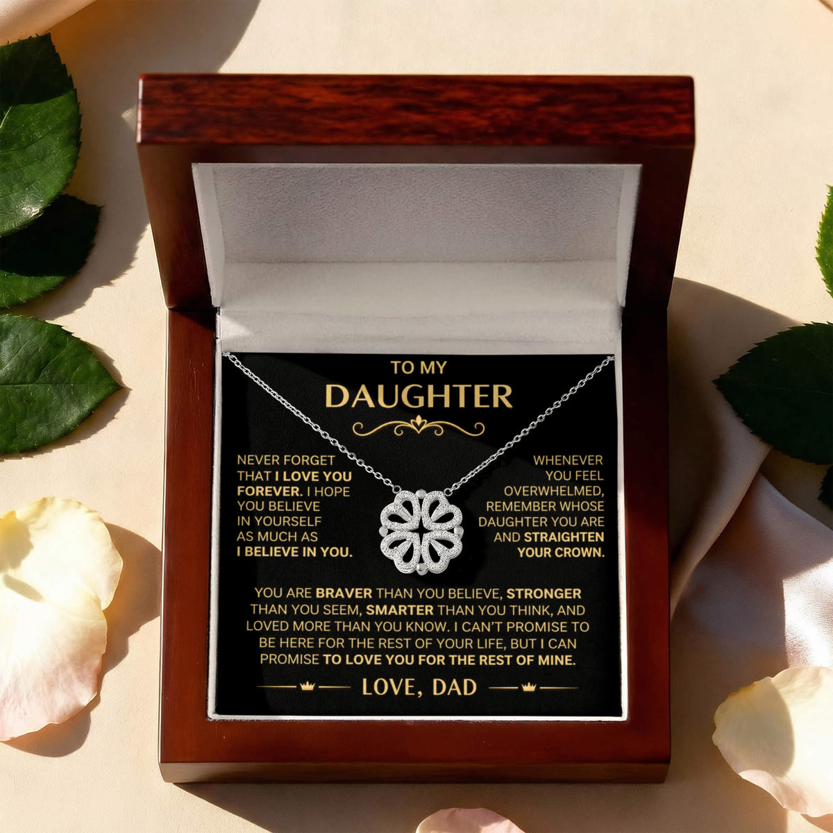 To my Daughter - Never Forget That I Love you - Magnetic Hearts Necklace