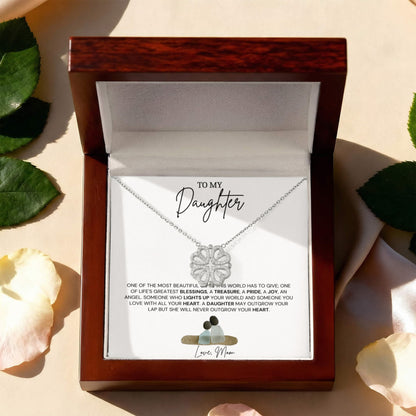 To My Daughter - Love Mom - Magnetic Hearts Necklace Gift