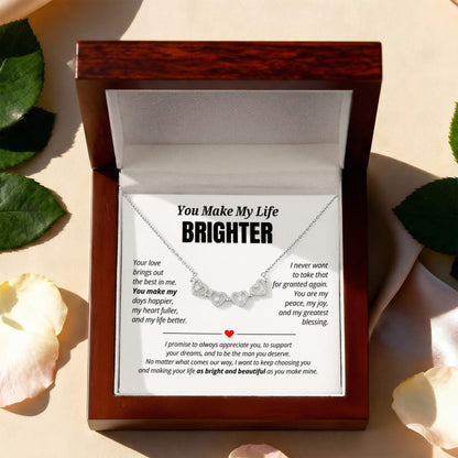 You Make My Life Brighter Necklace for Her – Magnetic Hearts Romantic Gift