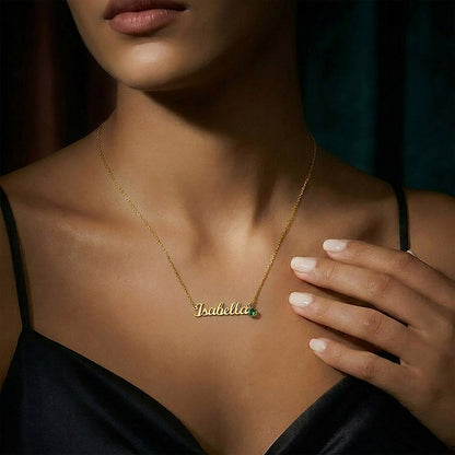 Custom Name Necklace with Birthstone – To My Granddaughter, Loved Forever & Always