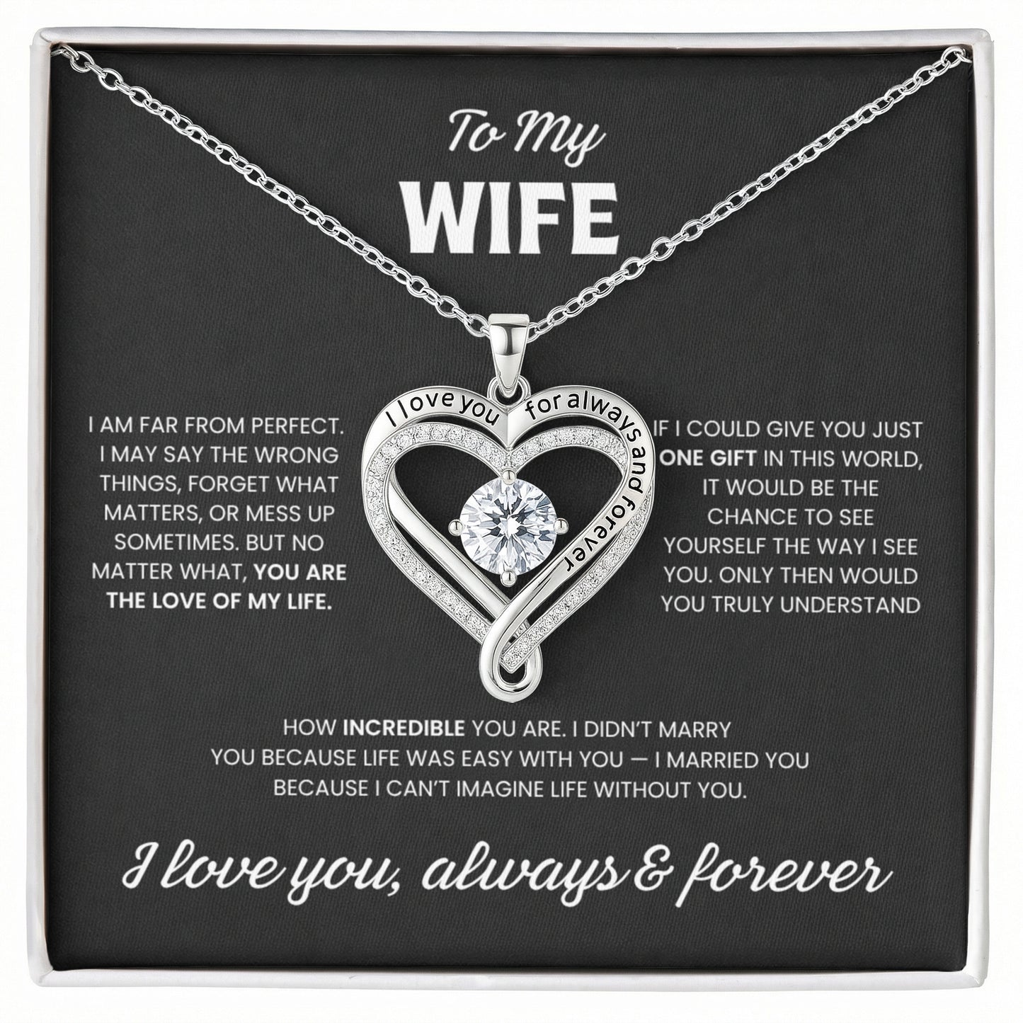 To my Wife - Heart Necklace GIft