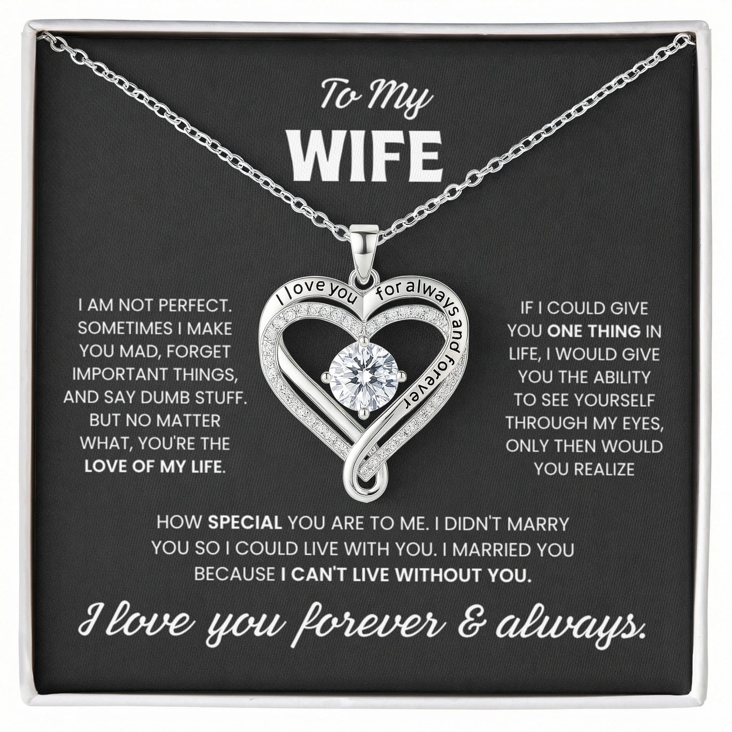 To My Wife - Heart Necklace Gift Set