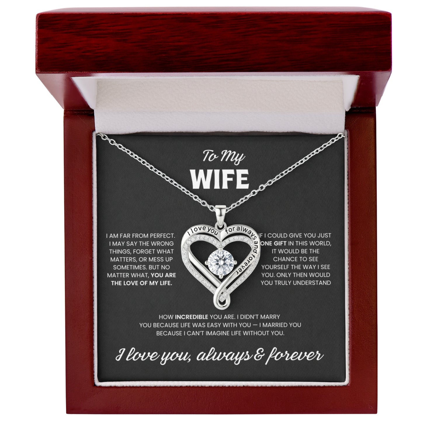 To my Wife - Heart Necklace GIft