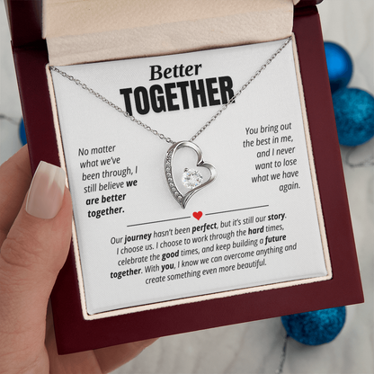 Better Together Necklace for Her – I Choose Us Heart Relationship Gift
