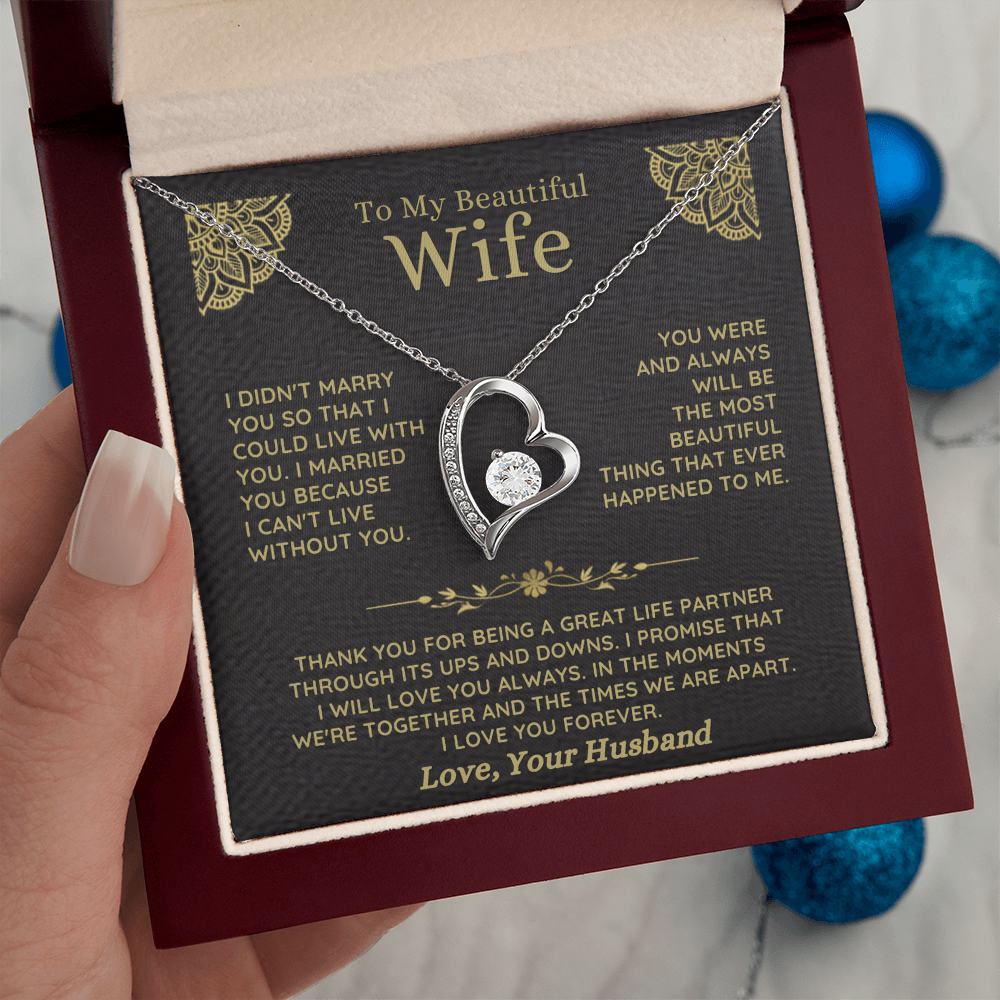 To My Beautiful Wife – Forever Love Necklace Gift Set