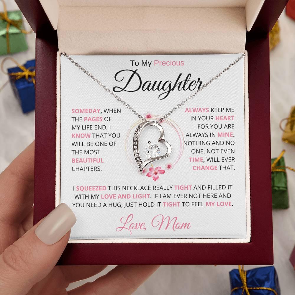 [ ALMOST SOLD OUT] To My Precious Daughter " Someday When The Pages" Love Mom Necklace - Charming Family Gift