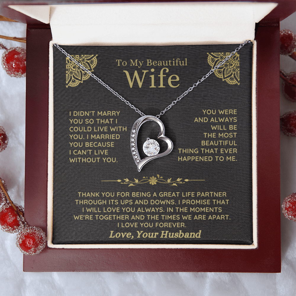 To My Beautiful Wife – Forever Love Necklace Gift Set