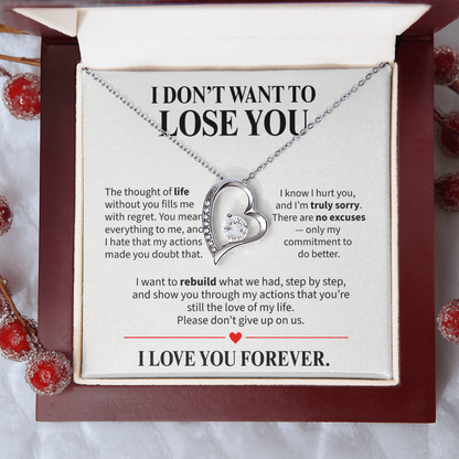 I Don't Want to Lose You Necklace for Her – I'm Sorry Heart Apology Gift