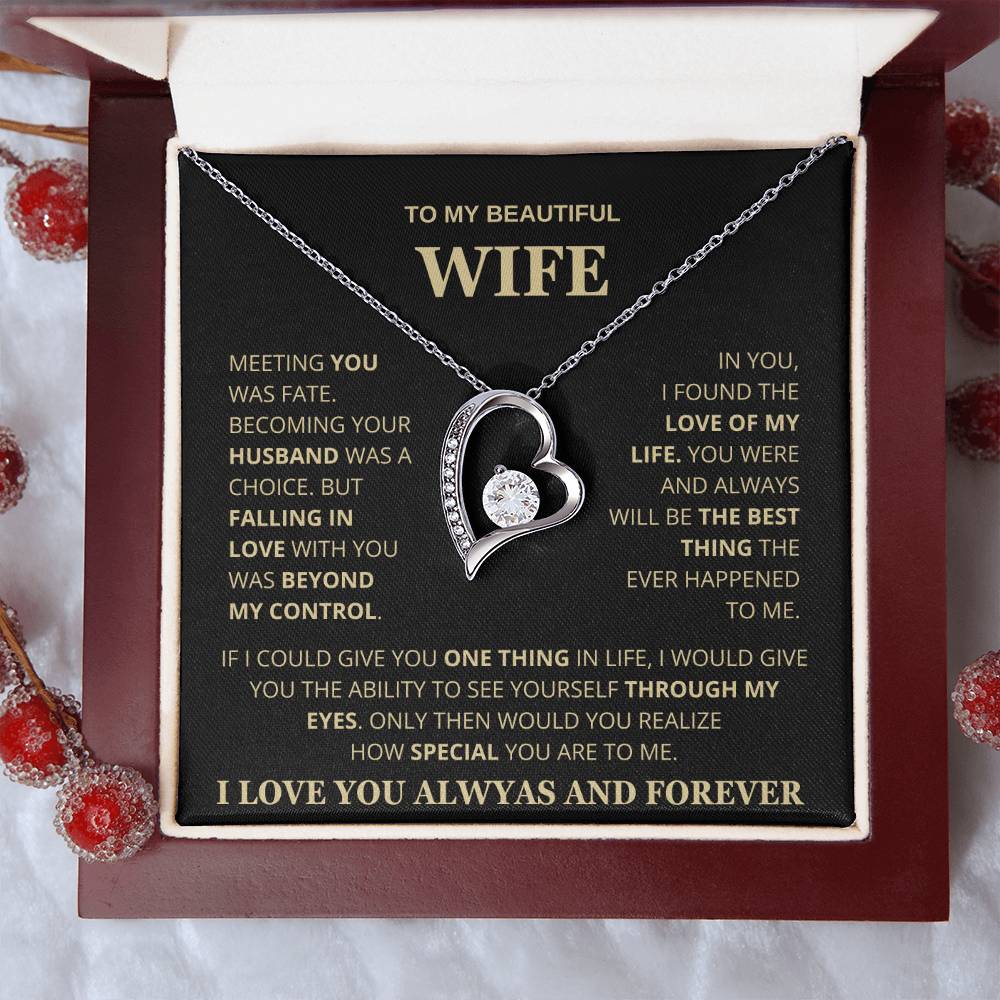 To My Wife - Gold Forever Love Necklace