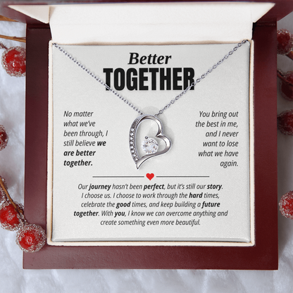 Better Together Necklace for Her – I Choose Us Heart Relationship Gift