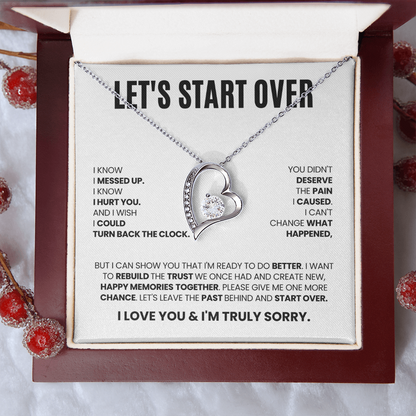 Let's Start Over Necklace for Her – I'm Sorry Heart Apology Gift
