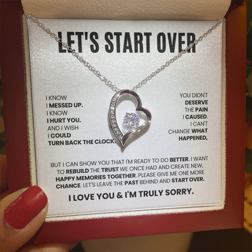Let's Start Over Necklace for Her – I'm Sorry Heart Apology Gift