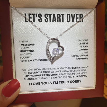 Let's Start Over Necklace for Her – I'm Sorry Heart Apology Gift