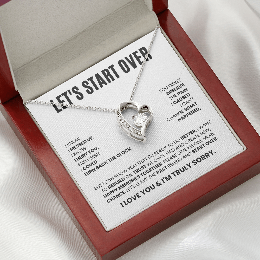 Let's Start Over Necklace for Her – I'm Sorry Heart Apology Gift