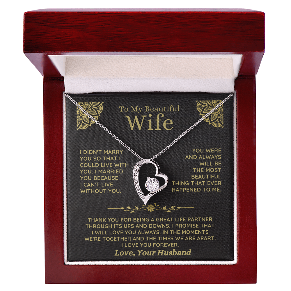 To My Beautiful Wife – Forever Love Necklace Gift Set