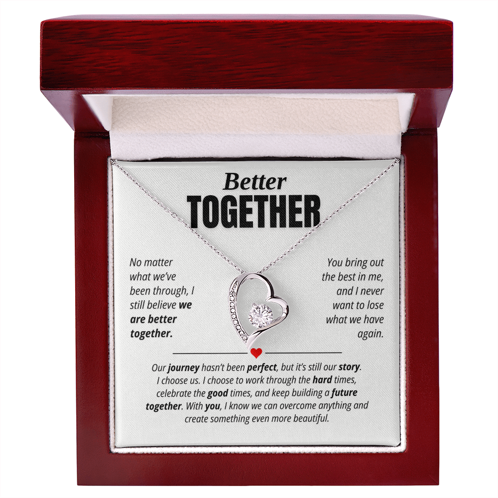 Better Together Necklace for Her – I Choose Us Heart Relationship Gift