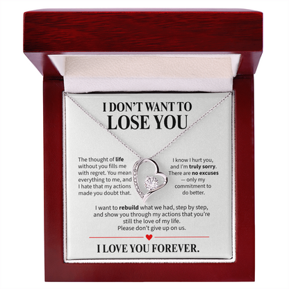 I Don't Want to Lose You Necklace for Her – I'm Sorry Heart Apology Gift