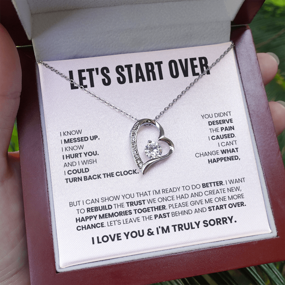 Let's Start Over Necklace for Her – I'm Sorry Heart Apology Gift