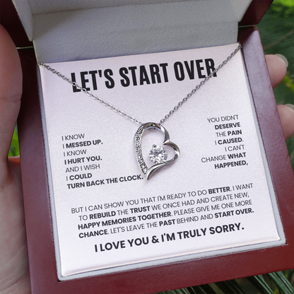 Let's Start Over Necklace for Her – I'm Sorry Heart Apology Gift