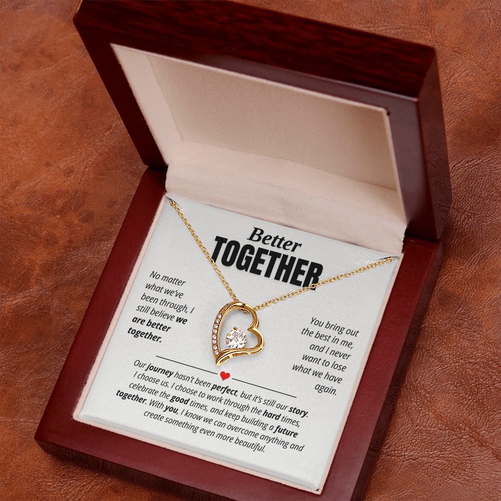 Better Together Necklace for Her – I Choose Us Heart Relationship Gift