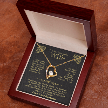 To My Beautiful Wife – Forever Love Necklace Gift Set