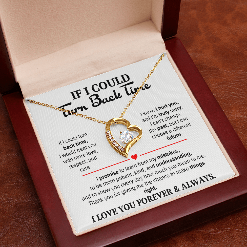 If I Could Turn Back Time Necklace for Her – I'm Sorry Heart Apology Gift
