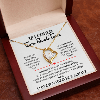 If I Could Turn Back Time Necklace for Her – I'm Sorry Heart Apology Gift
