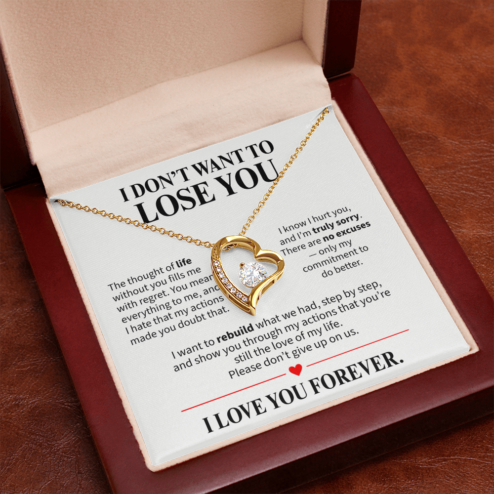 I Don't Want to Lose You Necklace for Her – I'm Sorry Heart Apology Gift