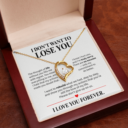 I Don't Want to Lose You Necklace for Her – I'm Sorry Heart Apology Gift