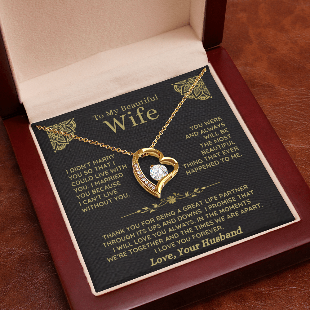 To My Beautiful Wife – Forever Love Necklace Gift Set