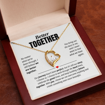 Better Together Necklace for Her – I Choose Us Heart Relationship Gift
