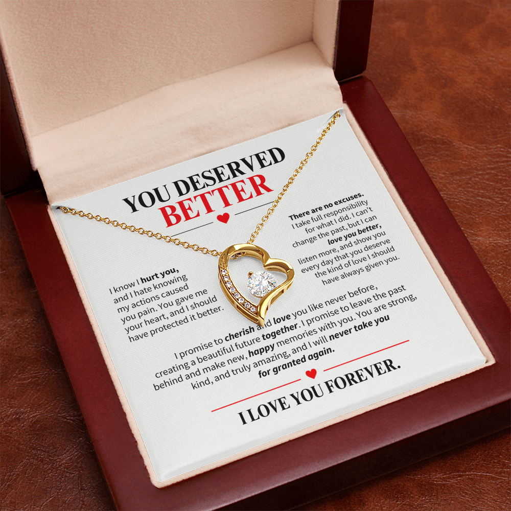 You Deserved Better Necklace for Her – I'm Sorry Heart Apology Gift