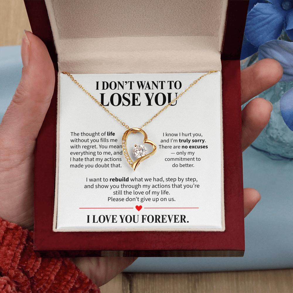 I Don't Want to Lose You Necklace for Her – I'm Sorry Heart Apology Gift