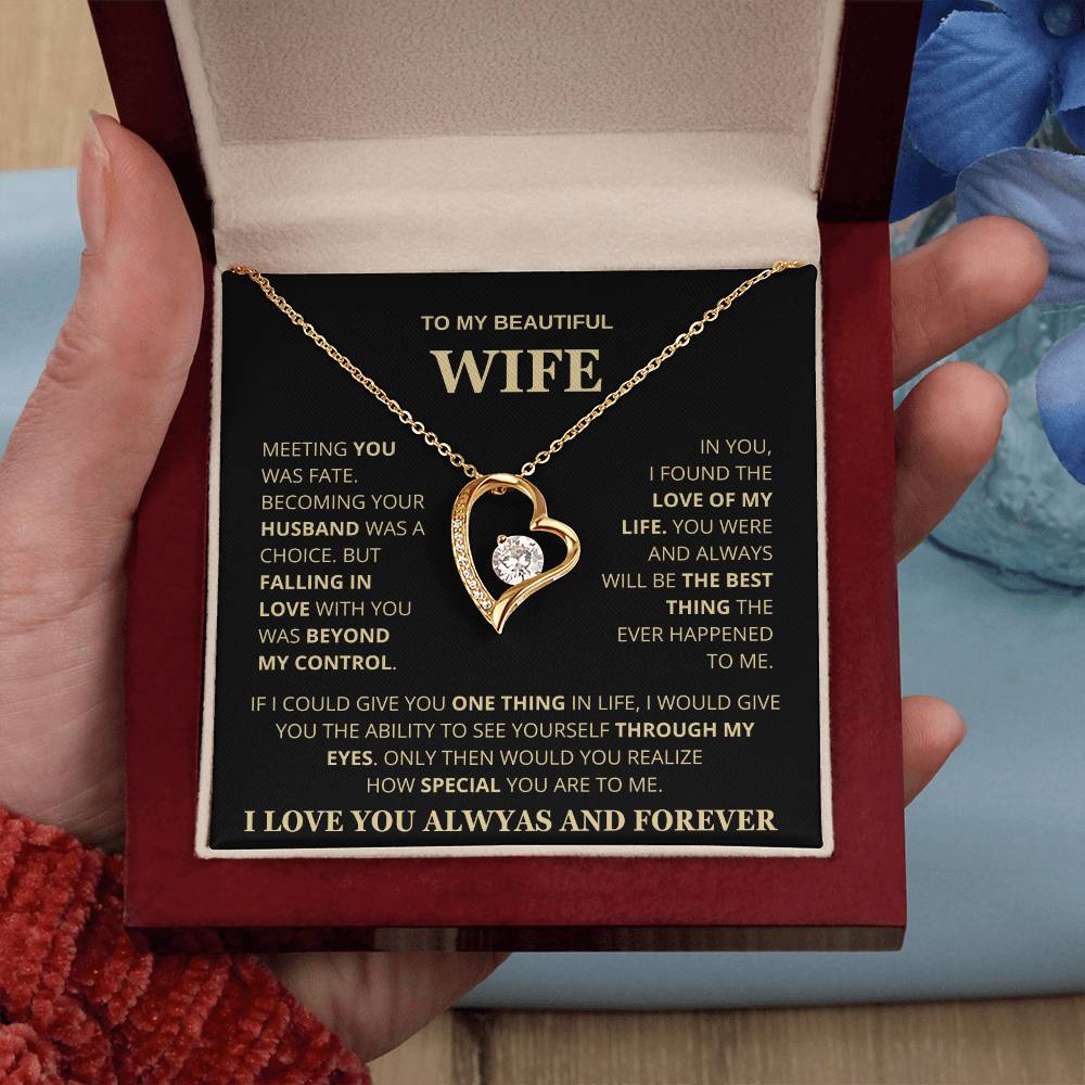 To My Wife - Gold Forever Love Necklace