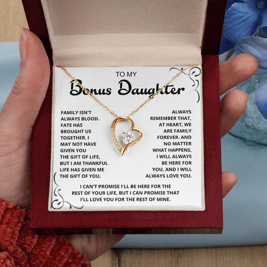 To My Bonus Daughter - "My Family Forever" Necklace