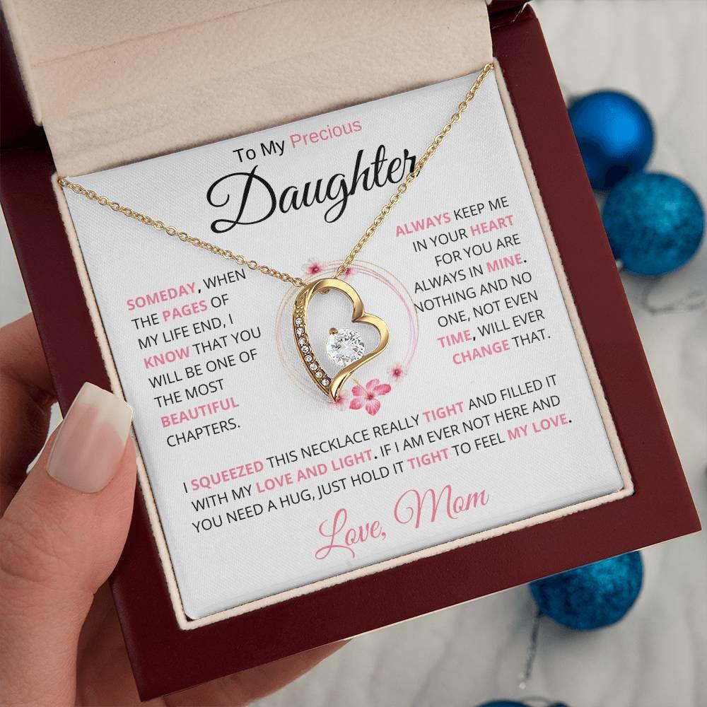 [ ALMOST SOLD OUT] To My Precious Daughter " Someday When The Pages" Love Mom Necklace - Charming Family Gift