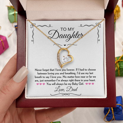 To My Daughter Forever Love Necklace Gift Set From Dad