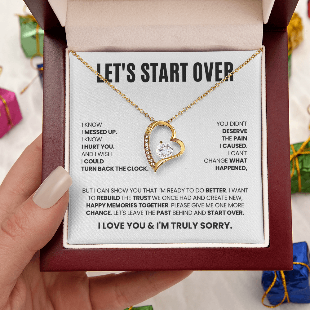 Let's Start Over Necklace for Her – I'm Sorry Heart Apology Gift