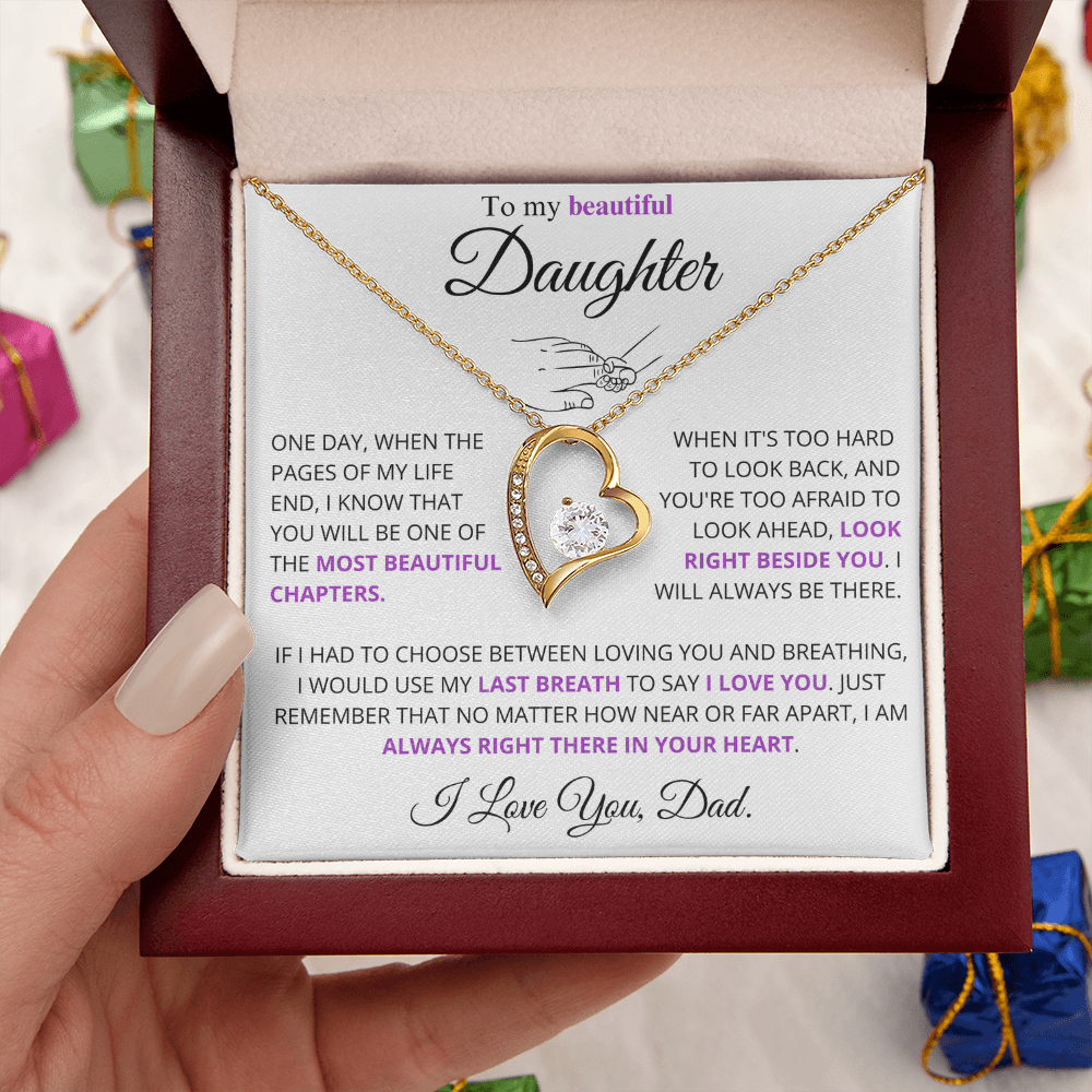 (Almost Sold Out) I would use my last breath to say I Love You - Necklace For Daughter