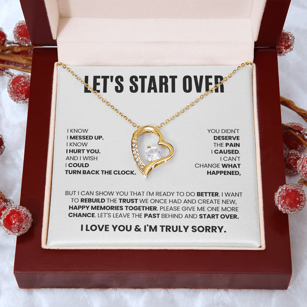 Let's Start Over Necklace for Her – I'm Sorry Heart Apology Gift