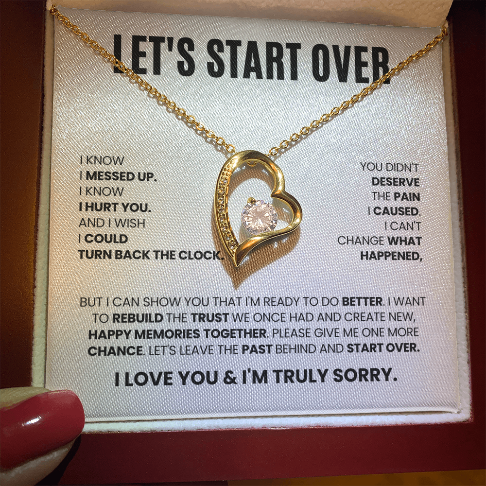 Let's Start Over Necklace for Her – I'm Sorry Heart Apology Gift