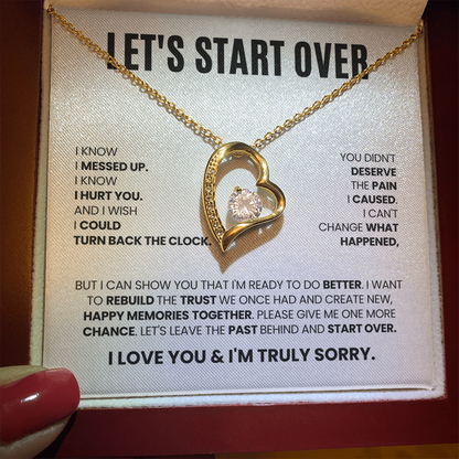 Let's Start Over Necklace for Her – I'm Sorry Heart Apology Gift