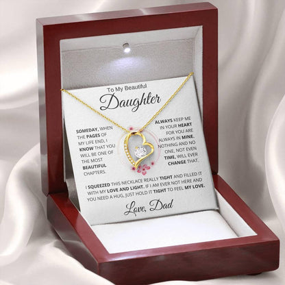 To My Beautiful Daughter " Someday When The Pages" Love, Dad | Forever Love Necklace - Charming Family Gift
