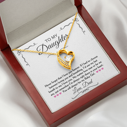 To My Daughter Forever Love Necklace Gift Set From Dad