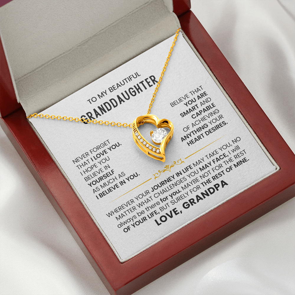 To My Granddaughter - Love Grandpa - Forever Love Necklace Gift Set